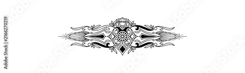 Ornate decorative border element with symmetrical floral design