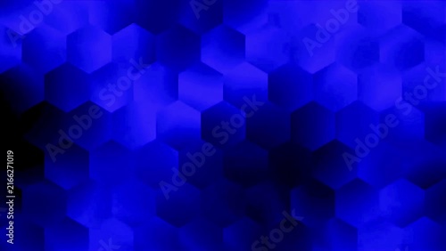 Hexagonal background video with blue light