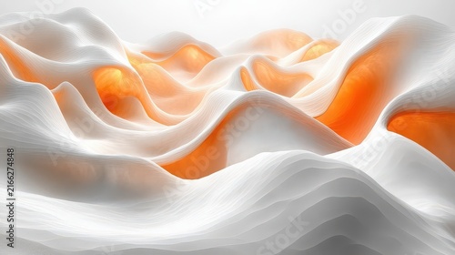 Abstract orange and white waves, background design