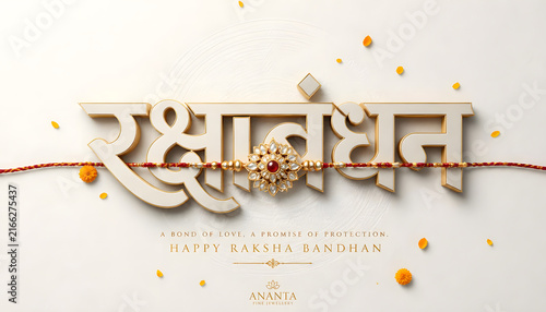 Raksha Bandhan 3D Hindi typography 
