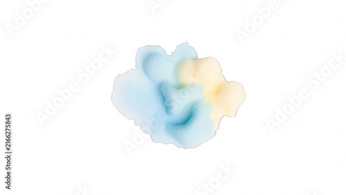Abstract soft blue and yellow clouds on black background