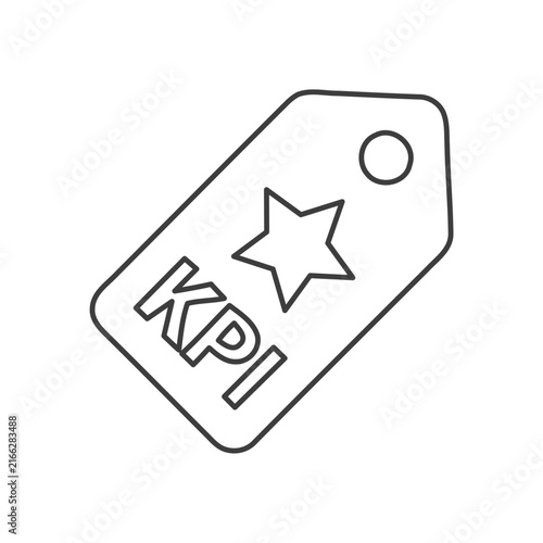 Diagonal Tag with Star Hole and Text Outline Icon Vector Illustration