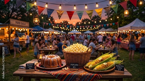 Vibrant outdoor festival with traditional food and decorations ,Hispanic Heritage Celebration Month, Latino Ctivalultural Festival, Cinco de Mayo, Día de los Muertos, Carnaval, Inti Raymi