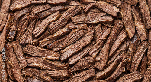 Tender Braised Beef Strips with Juicy Shredded Brisket and Deep Brown Texture
