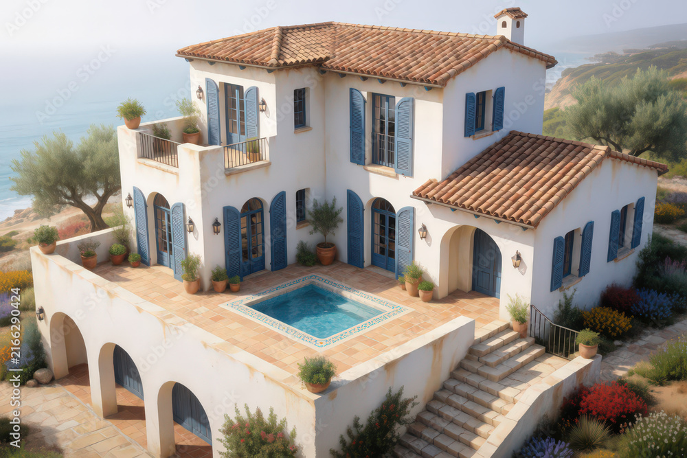 Fototapeta premium Mediterranean Coastal House 5