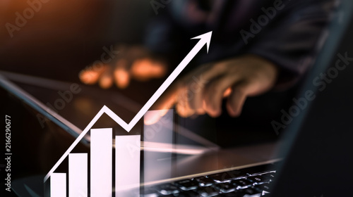 Business finance and percentage analysis concept with professional using tabl...