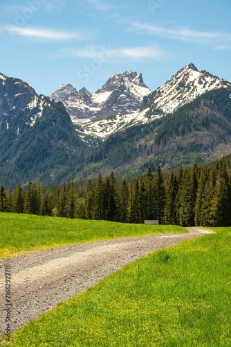 Foto Breathtaking summer view of Bielovodska valley in High Tatras, Slovakia