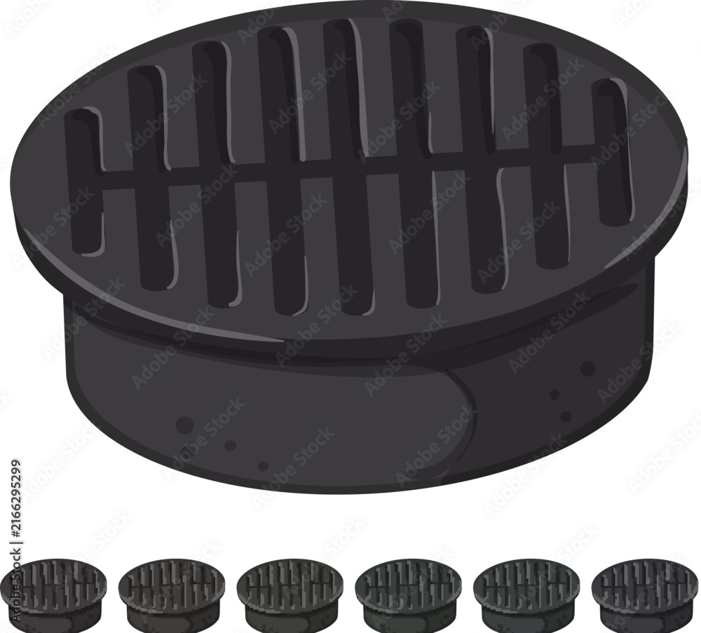 Fototapeta premium hole drainage grate cartoon. hole drainage grate sign colorful illustration