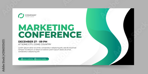 Marketing conference banner design template