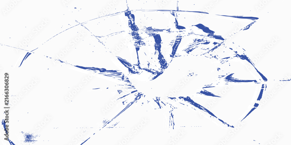 Obraz premium a graphic or visual effect resembling shattered glass or radial cracks, featuring dark blue on a plain white background