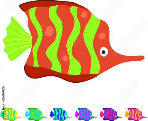 Bild auf Leinwand angel exotic fish cartoon
