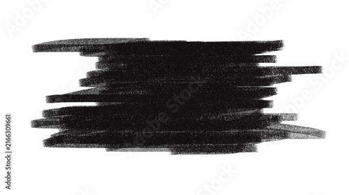 Black marker ink scribble stroke on gray surface