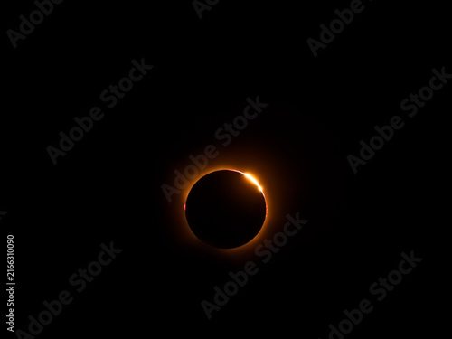 Quadro su tela Diamond ring effect during total solar eclipse in Spain.