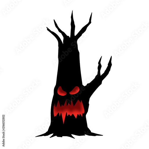 Cuadro en lienzo haunted tree, spooky tree png transparent illustration