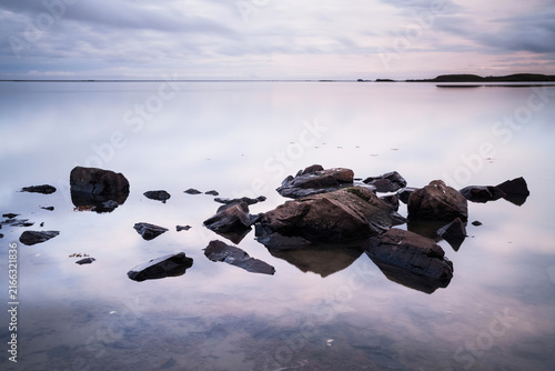 Calm sea landscape in Iceland