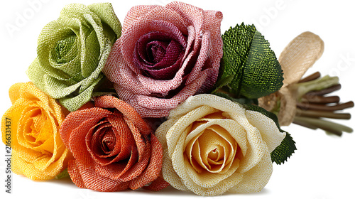 Delicate Pink Rose Petals Scattered on Isolated White Background for Romantic Floral Valentine Decoration