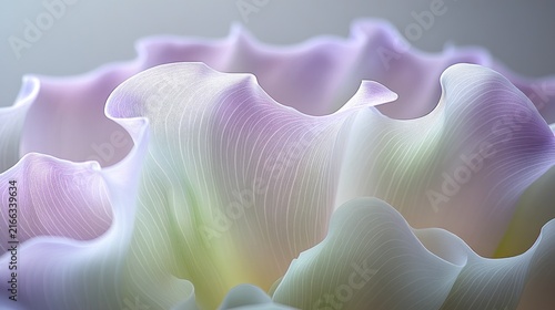 Lavender petals unfold showing soft textures and gentle colors in soft light
