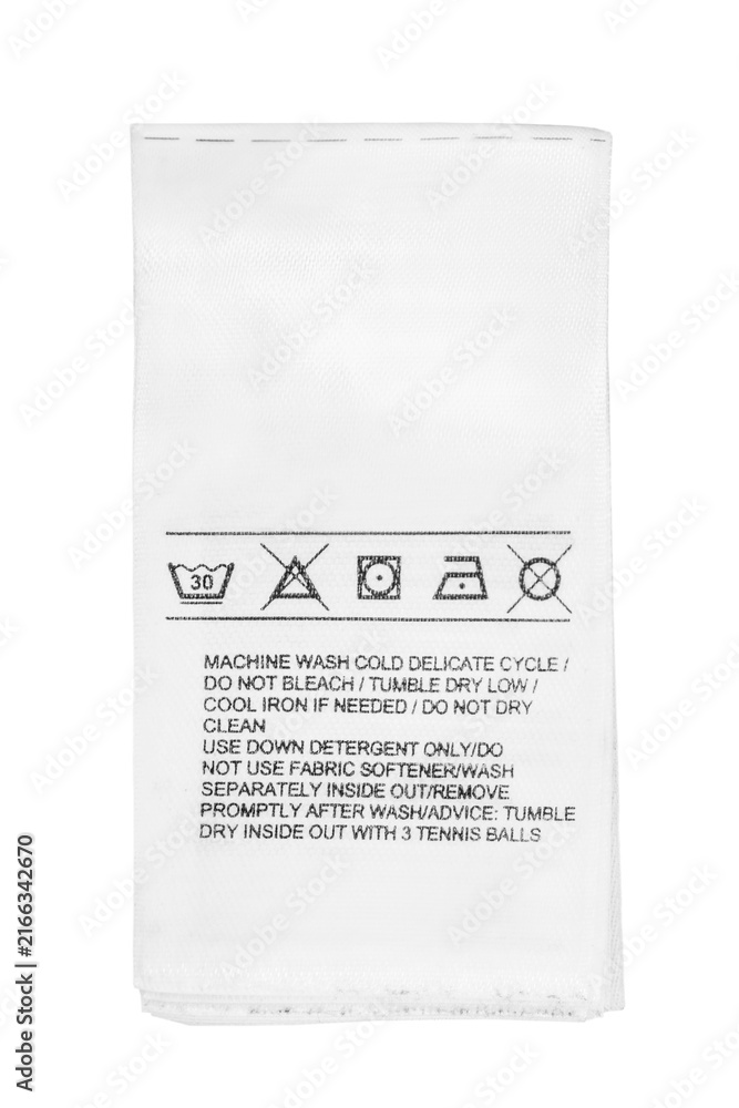 Naklejka premium Washing instructions label