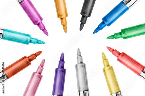 Colorful markers  isolated
