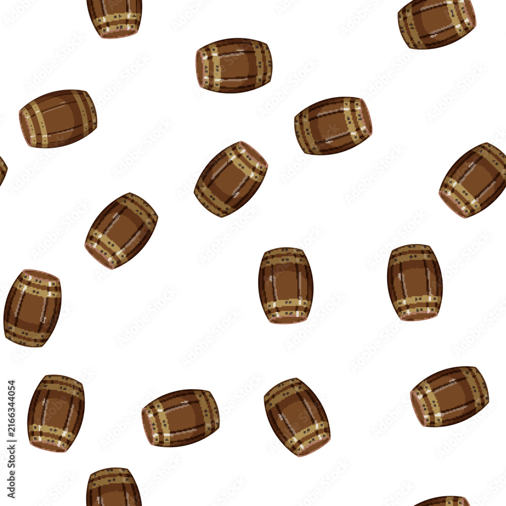 Fototapeta premium pattern old barrel wine cartoon. old barrel wine sign vector