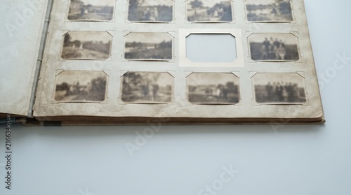 Faded photographs tell stories of laughter and bonding captured long ago. This cherished family album holds treasured memories from past gatherings and outings, evoking nostalgia.
