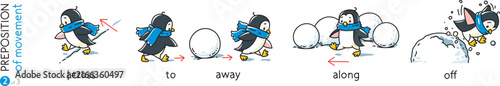 Preposition of movements Penguins cartoon set 2