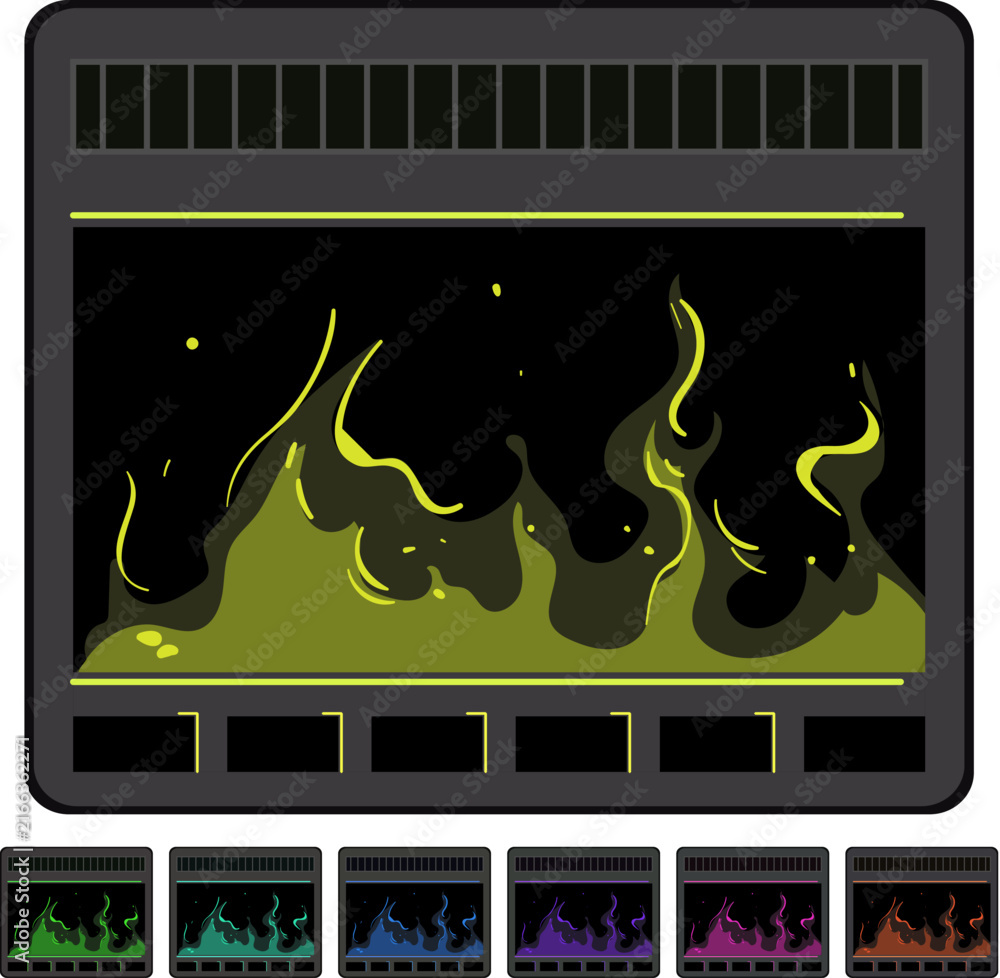 Fototapeta premium home fireplace cartoon. home fireplace sign colorful illustration