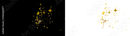 Obraz na plátne Golden sparkle stars burst - shimmering golden glitter cluster with bright spark