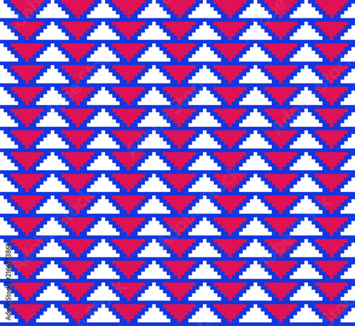 Pixel Stepped Triangle Geometric Seamless Pattern