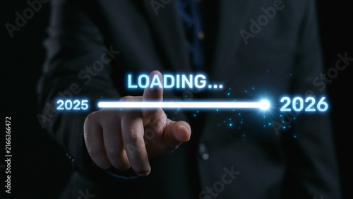 Fotografie Visualizing the shift from 2025 to 2026