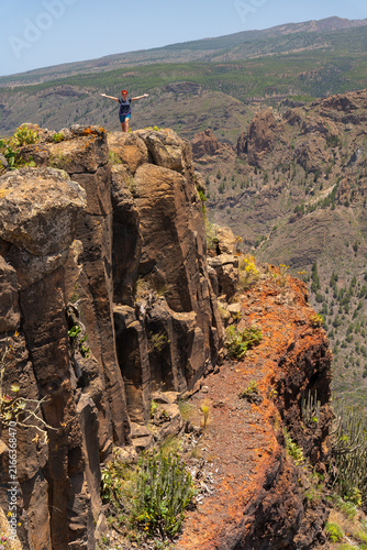 Woman on the summit of Roque del Conde