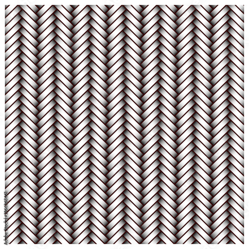 Minimal Black and White Herringbone Seamless Pattern with Woven Chevron Texture for Fabric, Wallpaper and Modern Decor - Vector Illustration