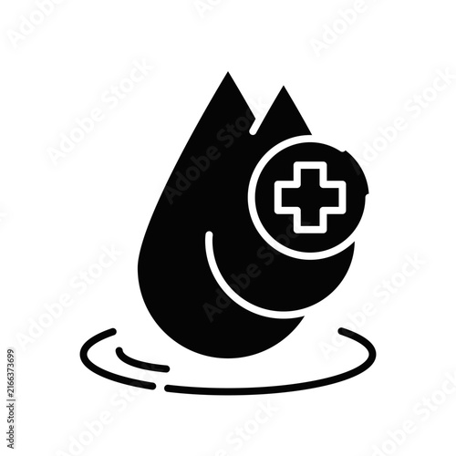 Minimal blood drop icon in outline style. Editable stroke vector illustration suitable for healthcare