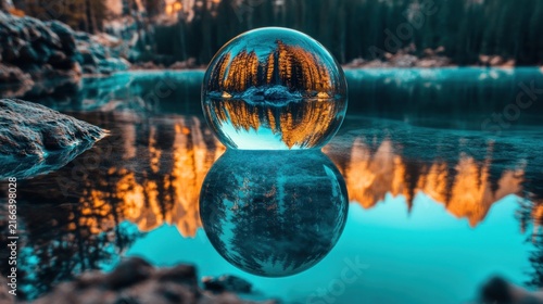Crystal Ball Reflection of Alpine Lake Serenity