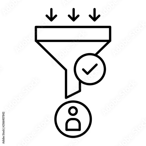 marketing qualified lead line icon with editable stroke