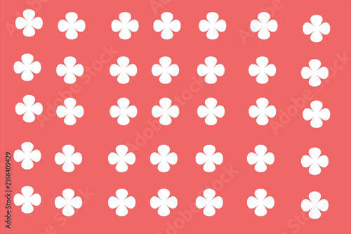 red seamless background pattern with white flower icons
