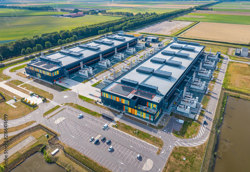 Middenmeer, The Netherlands, 09.08.2026, Aerial View of data center AMS 13 and AMS 14 in Middenmeer