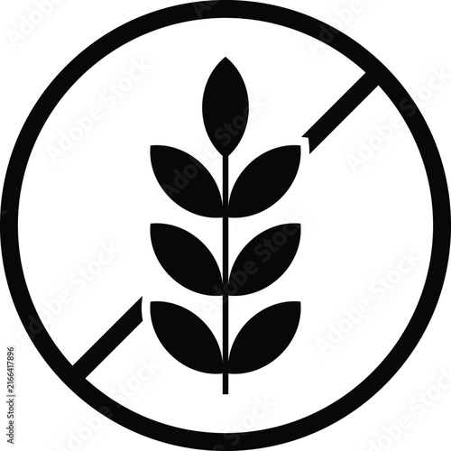 gluten free icon set. Wheat free icons. No Wheat or gluten symbols. Organic food item packaging label