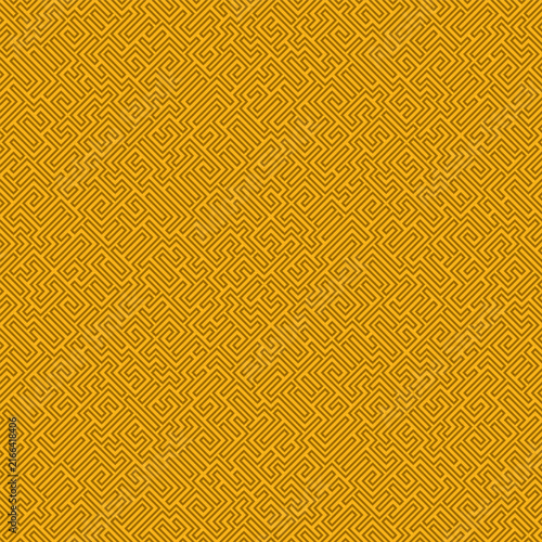 Seamless geometric maze pattern. Modern monochrome background with intricate seamless line ornament. 