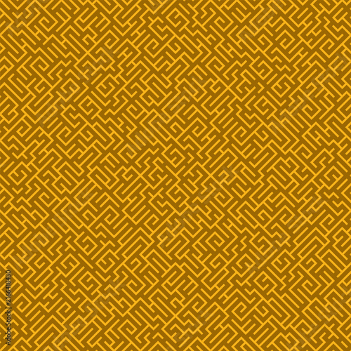 Seamless geometric maze pattern. Modern monochrome background with intricate seamless line ornament. 