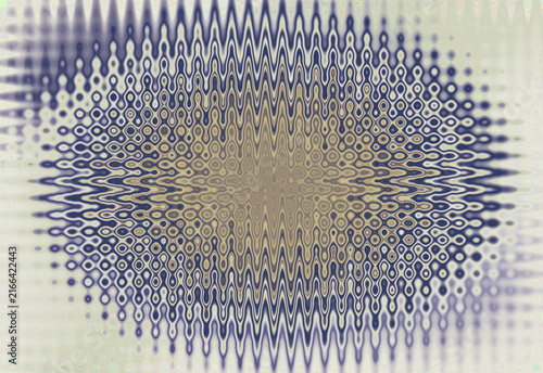 Abstract Wave Pattern in Blue and Cream
