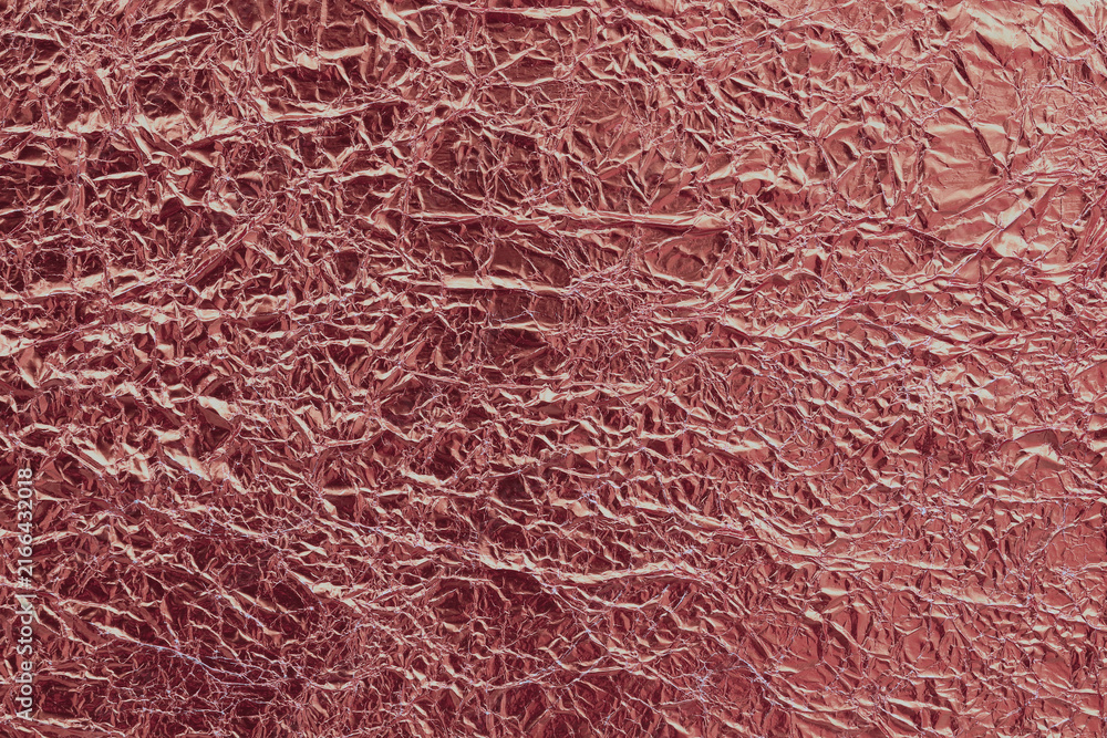 Fototapeta premium Pink, Rose gold foil background of bronze elegance metallic plate texture glitter pink wallpaper. Rose gold surface. Metallic backdrop.