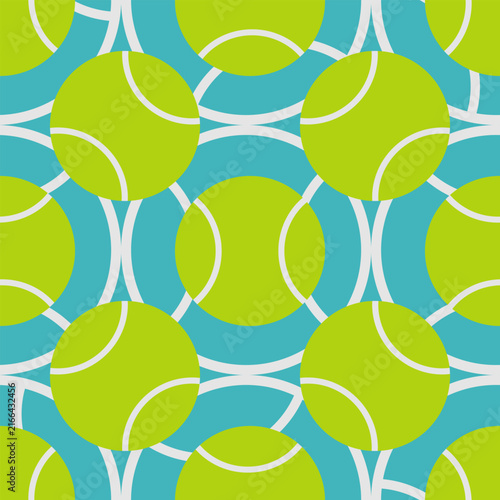 Seamless pattern with tennis balls on a white background.