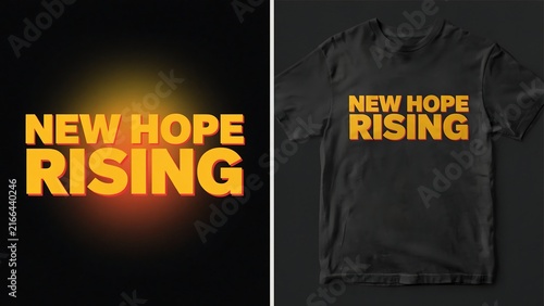 New hope rising glowing retro text on dark background