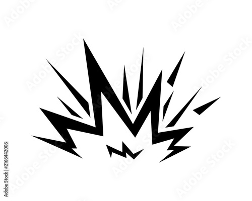 Black Explosion Burst Impact Icon Transparent Background