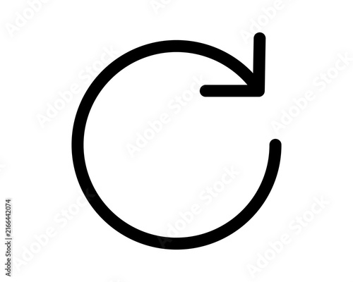 Obraz na płótnie Black Circular Refresh Arrow Icon Transparent Background