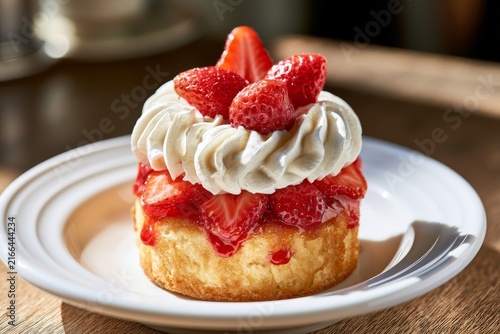 Delicious Strawberry Cake with Whipped Cream Dessert