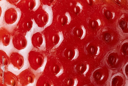 Extreme Macro Close Up of Fresh Strawberry Texture Seeds