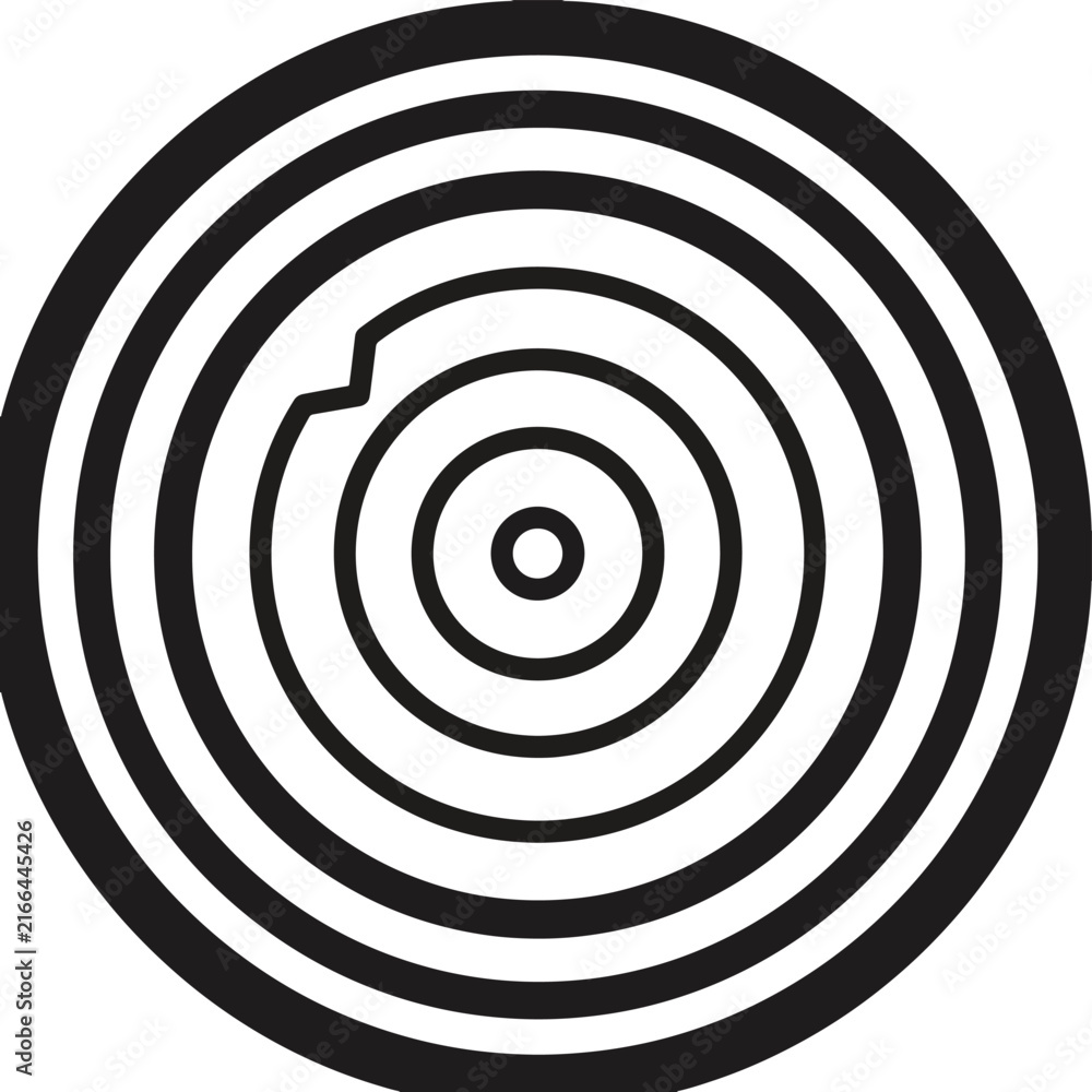 Fototapeta premium Black and white concentric circle spiral pattern design 1.