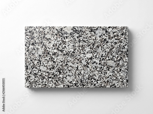 Salt and Pepper Granite Stone Slab on White Background